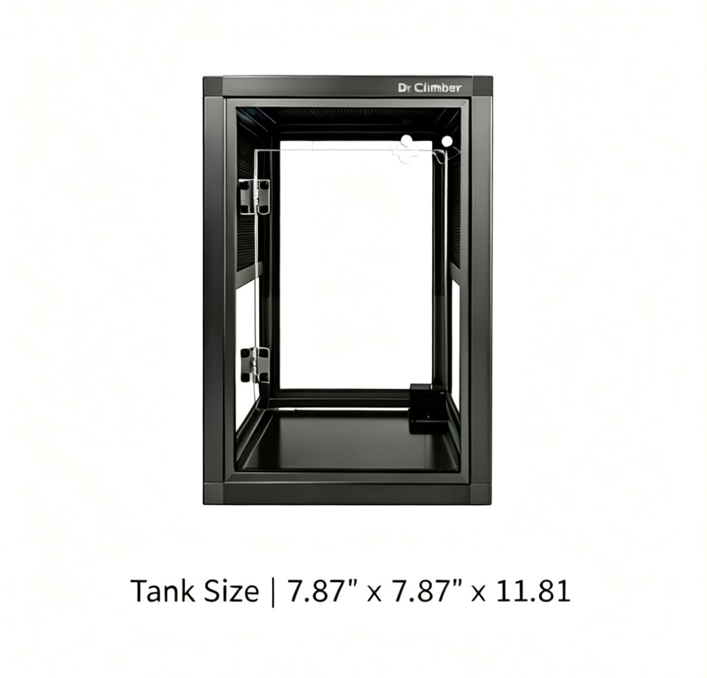 Aluminum Alloy Acrylic Arboreal Terrarium – Titanium Gray with Side Ventilation