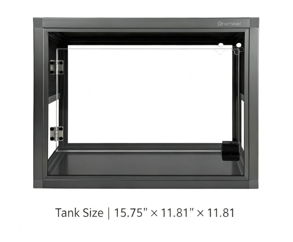 Aluminum Alloy Acrylic Arboreal Terrarium – Titanium Gray with Side Ventilation