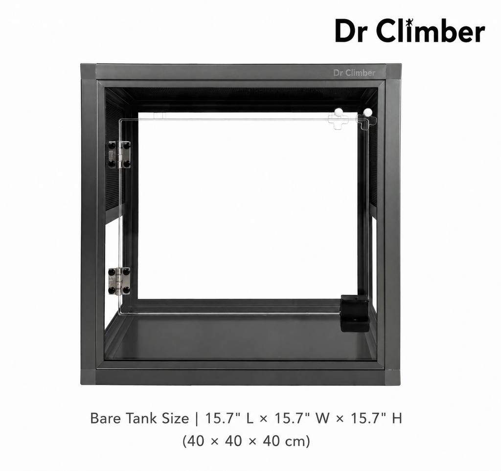 Aluminum Alloy Acrylic Arboreal Terrarium – Titanium Gray with Side Ventilation