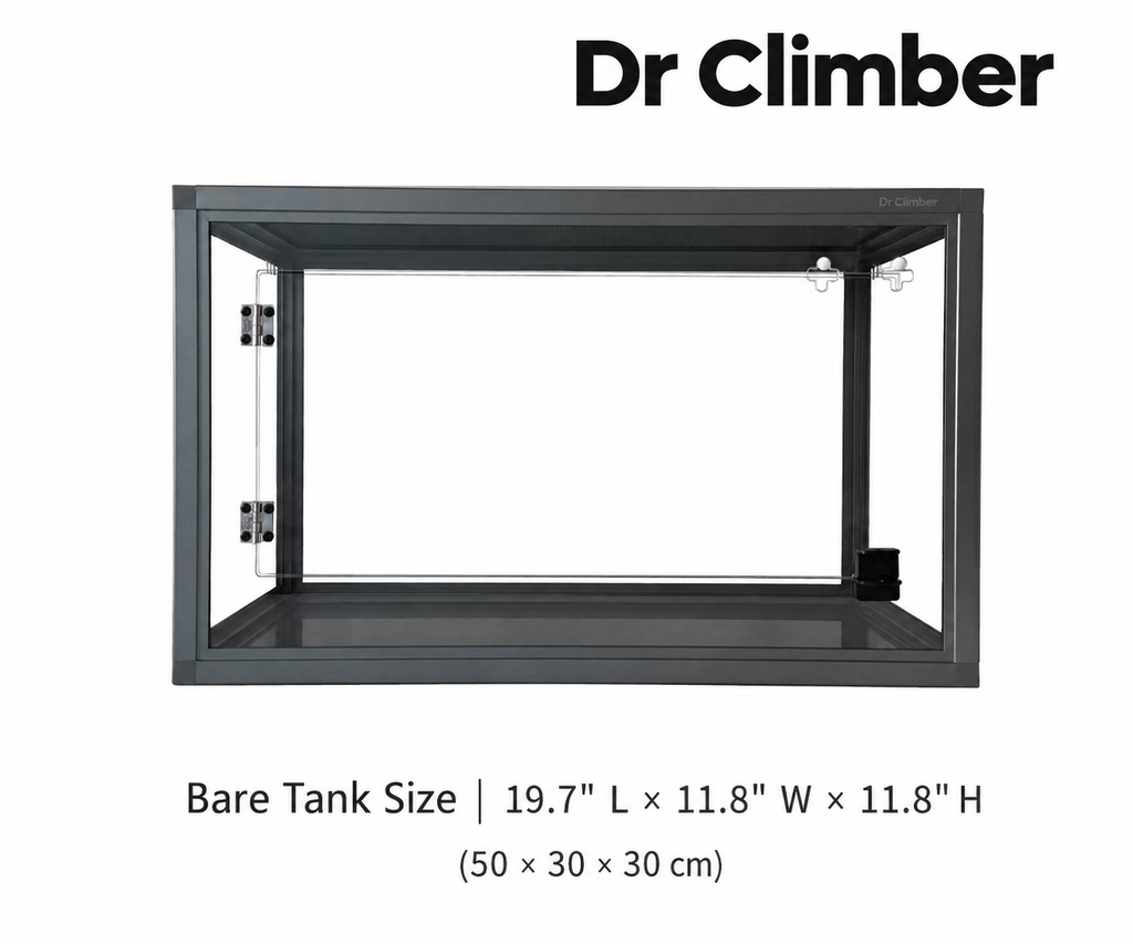 Aluminum Alloy Acrylic Arboreal Terrarium – Titanium Gray without Side Ventilation