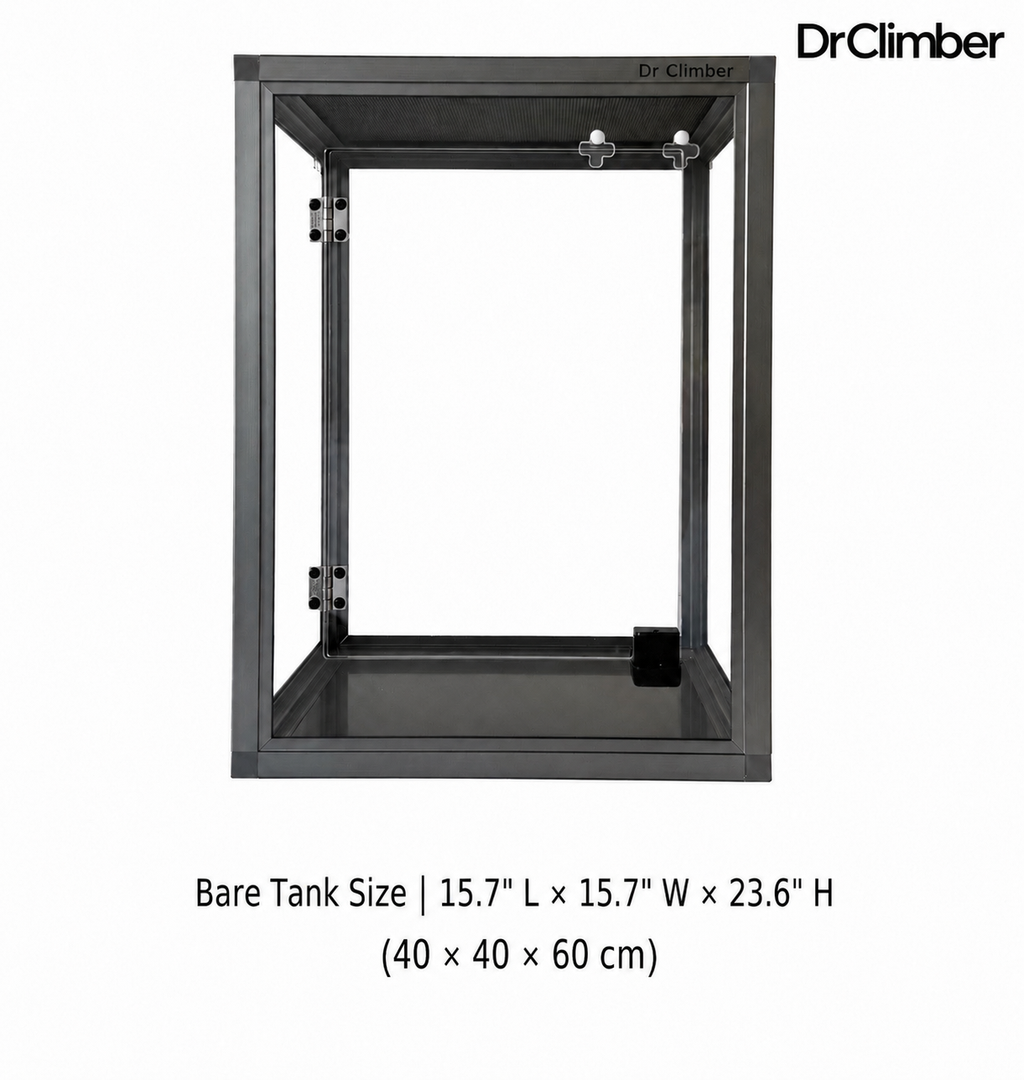 Aluminum Alloy Acrylic Arboreal Terrarium – Titanium Gray without Side Ventilation