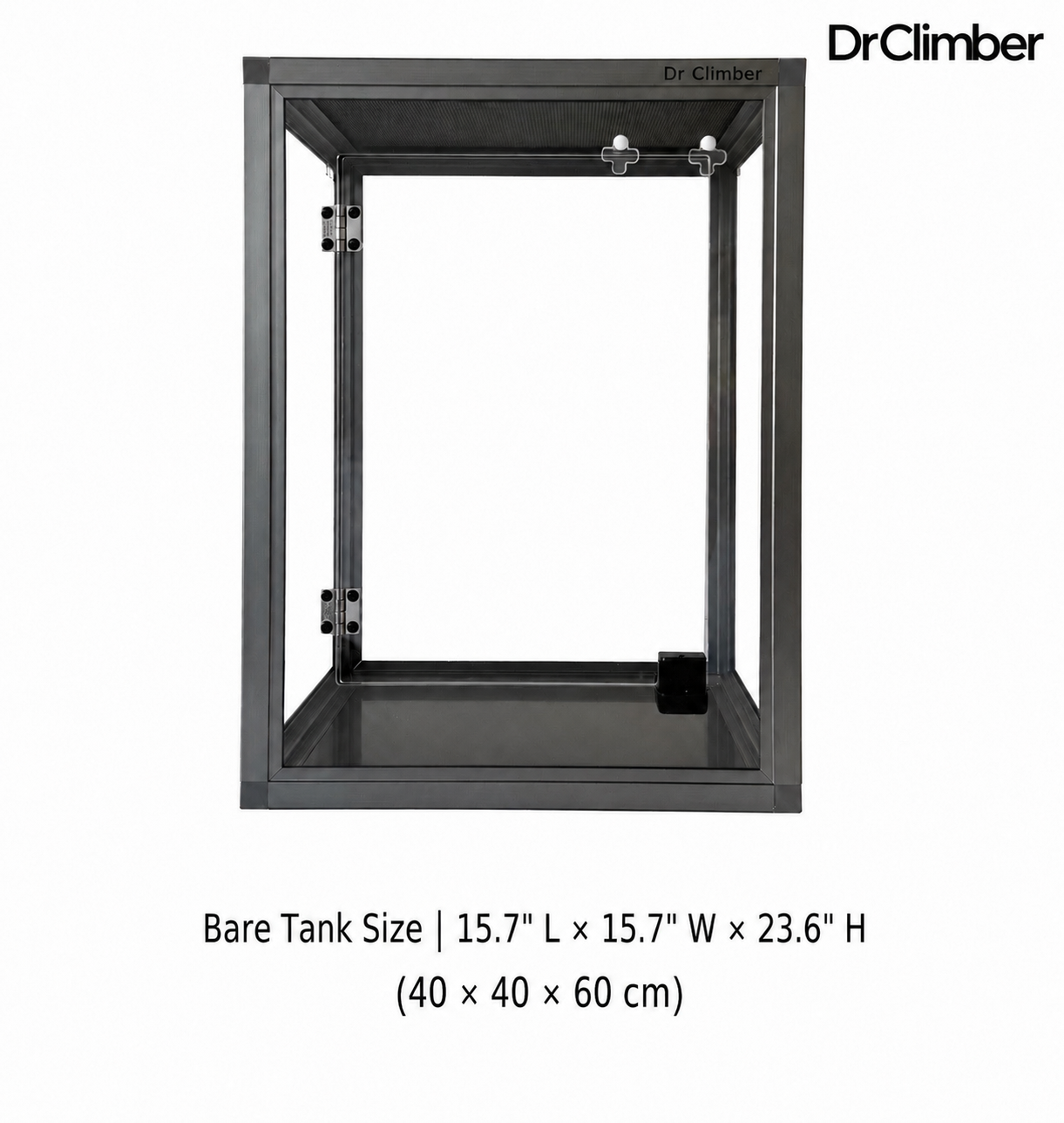 Aluminum Alloy Acrylic Arboreal Terrarium – Titanium Gray without Side Ventilation