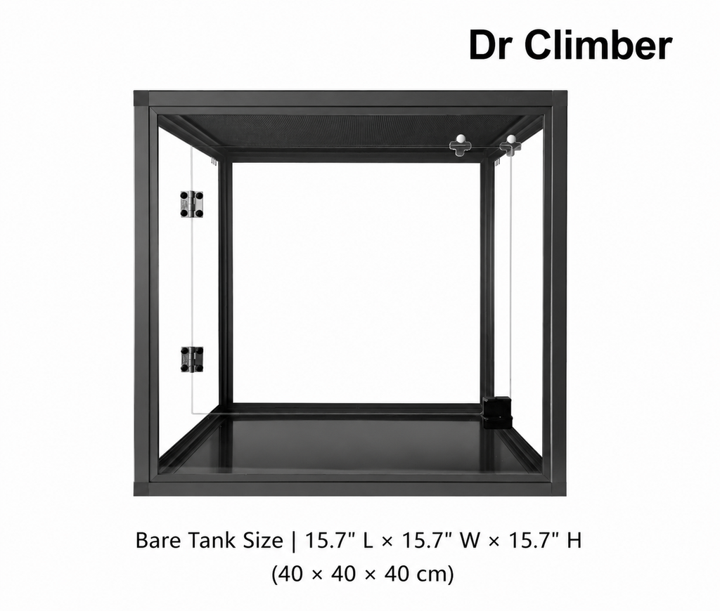 Aluminum Alloy Acrylic Arboreal Terrarium – Titanium Gray without Side Ventilation
