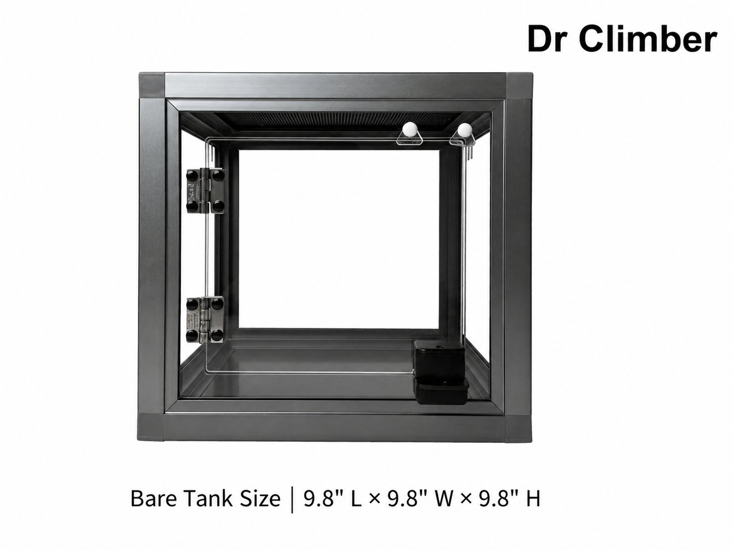 Aluminum Alloy Acrylic Arboreal Terrarium – Titanium Gray without Side Ventilation