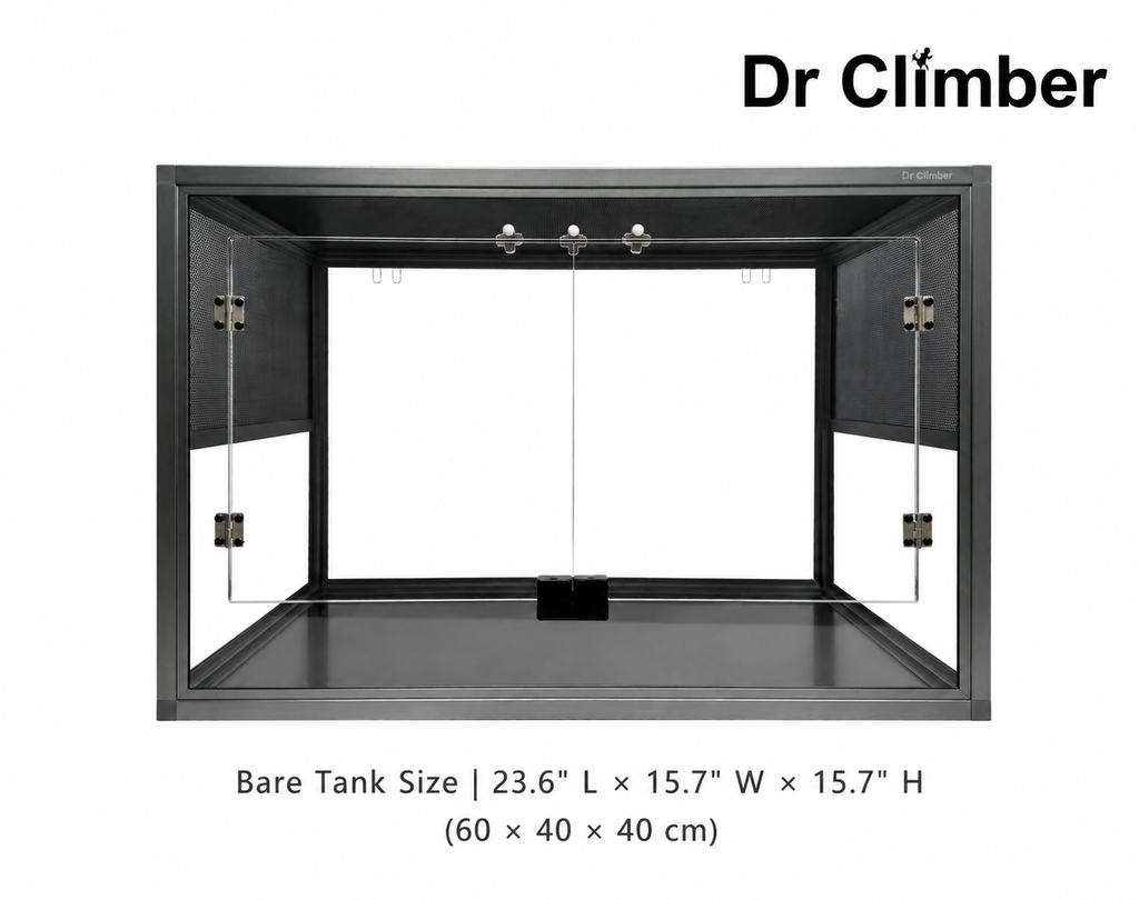 Aluminum Alloy Acrylic Arboreal Terrarium – Titanium Gray with Side Ventilation