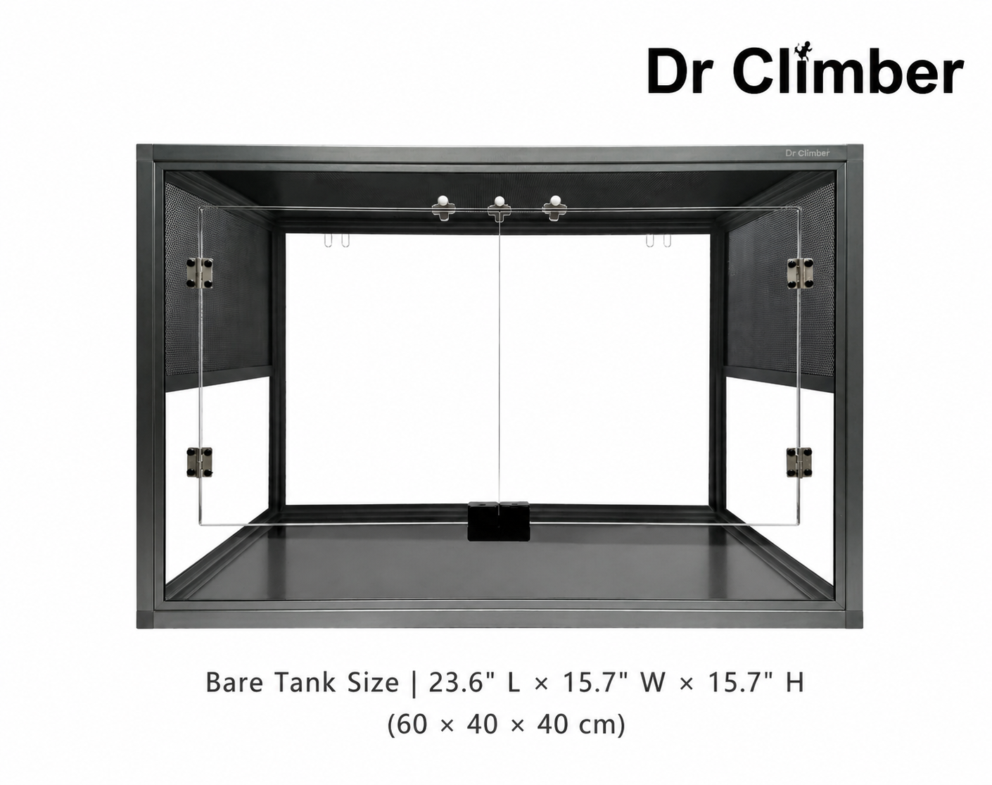 Aluminum Alloy Acrylic Arboreal Terrarium – Titanium Gray with Side Ventilation