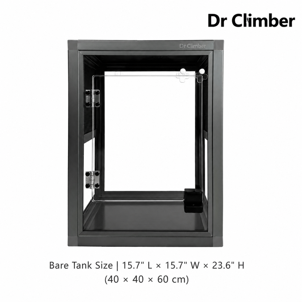 Aluminum Alloy Acrylic Arboreal Terrarium – Titanium Gray with Side Ventilation