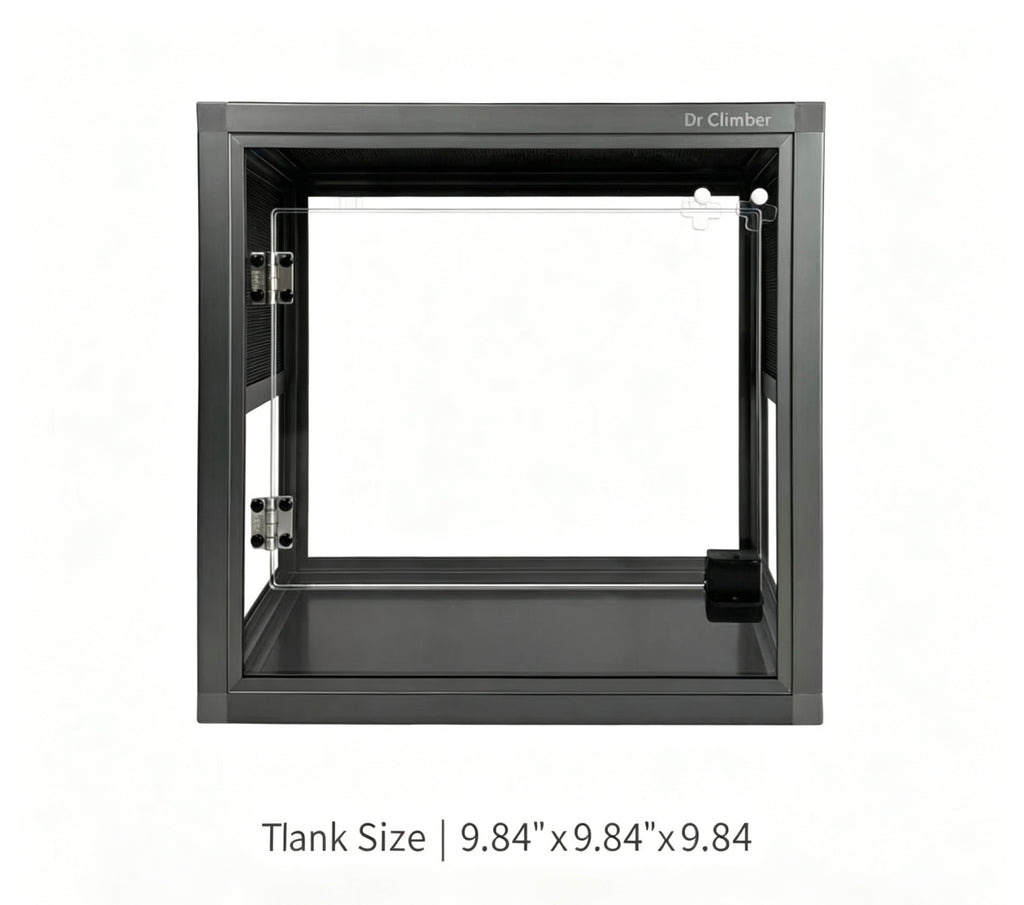 Aluminum Alloy Acrylic Arboreal Terrarium – Titanium Gray with Side Ventilation