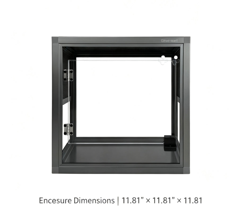 Aluminum Alloy Acrylic Arboreal Terrarium – Titanium Gray with Side Ventilation