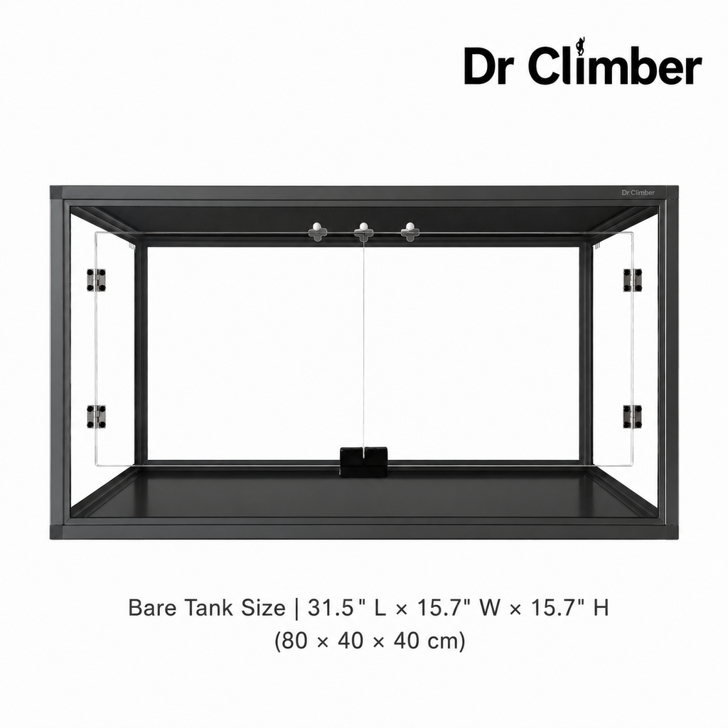 Aluminum Alloy Acrylic Arboreal Terrarium – Titanium Gray without Side Ventilation