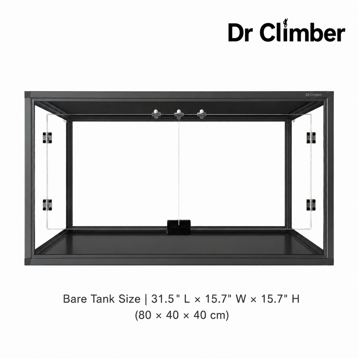 Aluminum Alloy Acrylic Arboreal Terrarium – Titanium Gray without Side Ventilation