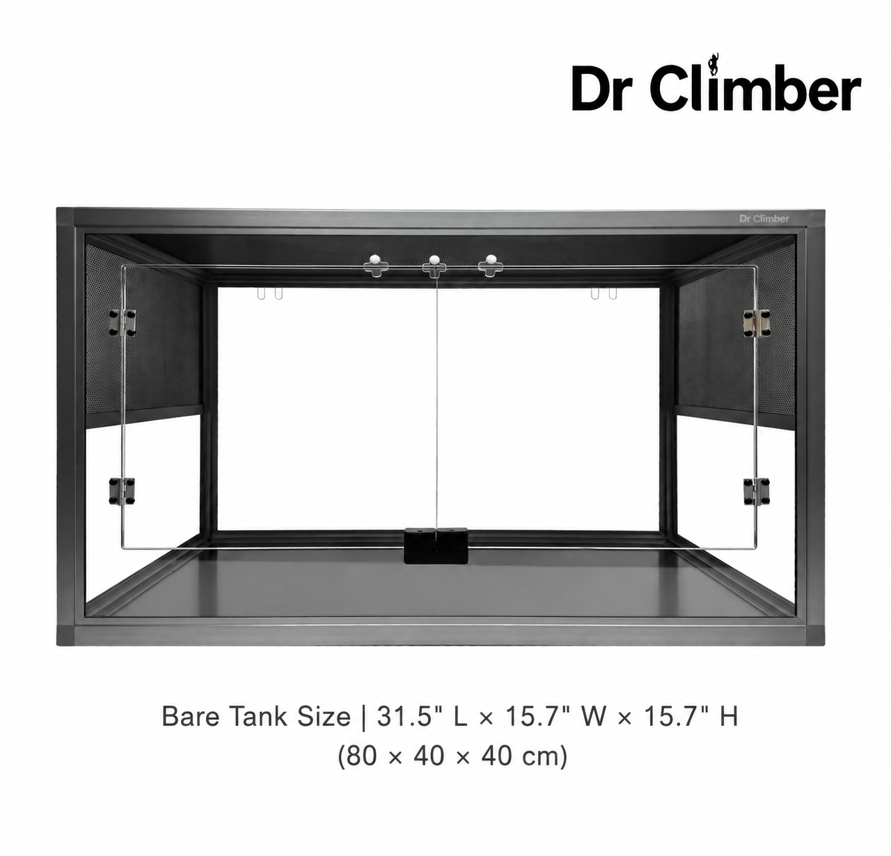 Aluminum Alloy Acrylic Arboreal Terrarium – Titanium Gray with Side Ventilation