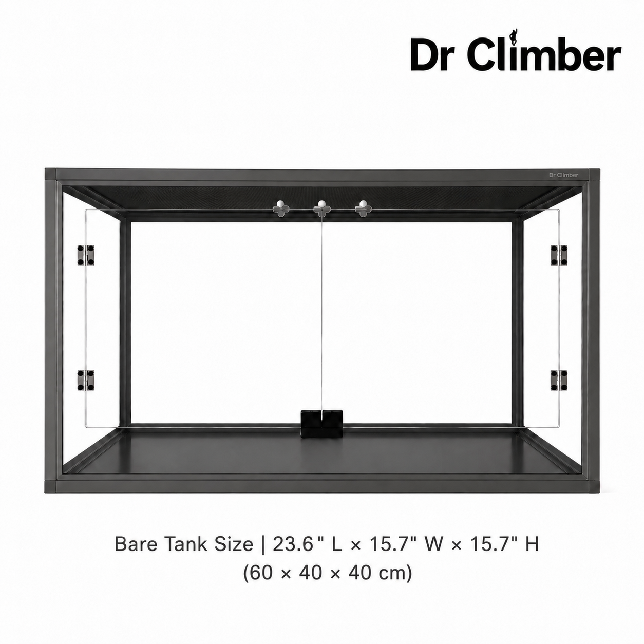 Aluminum Alloy Acrylic Arboreal Terrarium – Titanium Gray without Side Ventilation