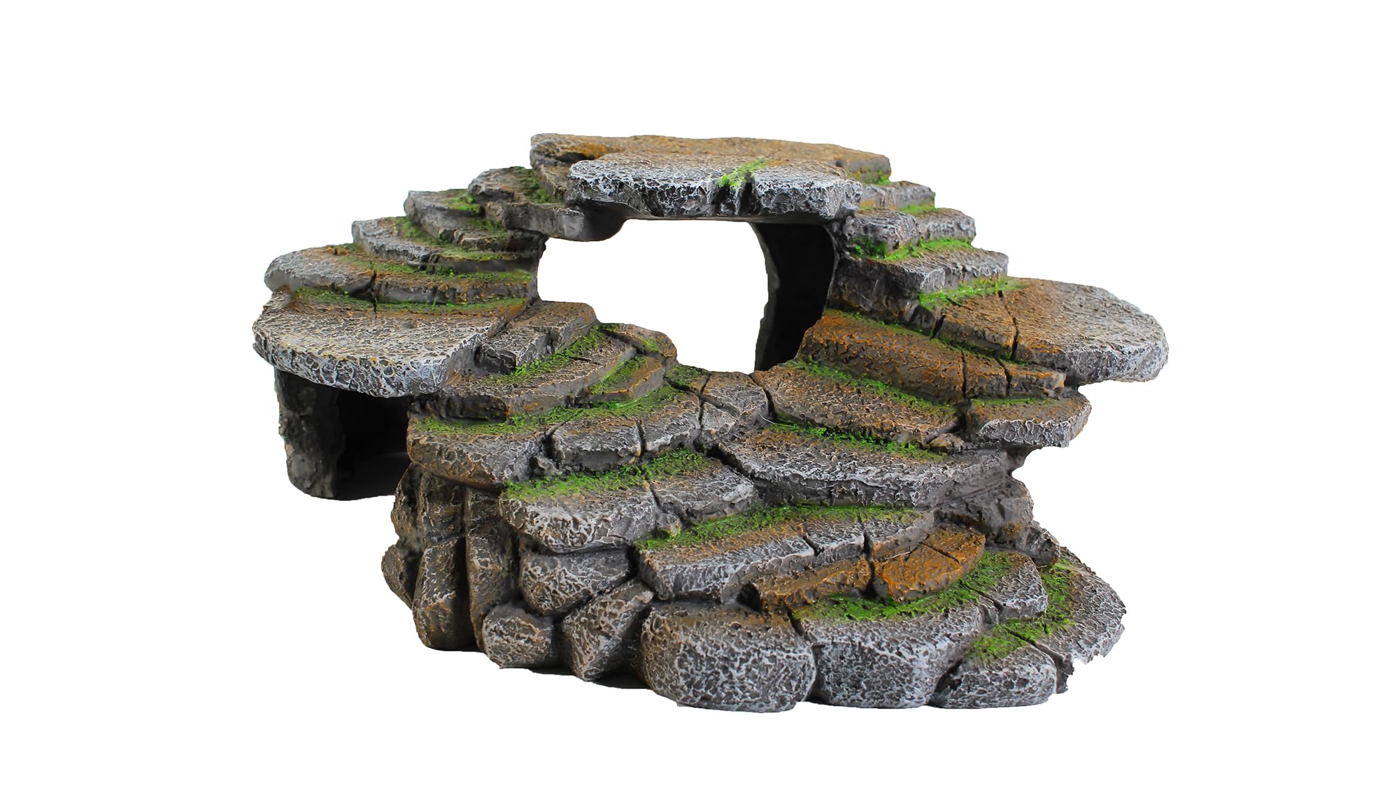 PENN-PLAX (REP183) Reptology Shale Scape Step Ledge & Cave Hideout – Decorative Resin for Aquariums & Terrariums – Great for Reptiles, Amphibians, and Fish – Large