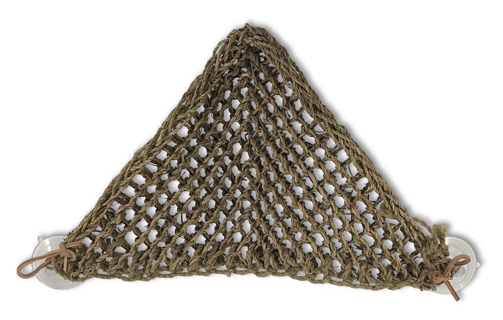 PENN-PLAX Reptology Lizard Lounger Corner Triangle – 100% Natural Seagrass Fiber – Great for Bearded Dragons, Anoles, Geckos, Iguanas, and Other Reptiles – Smal