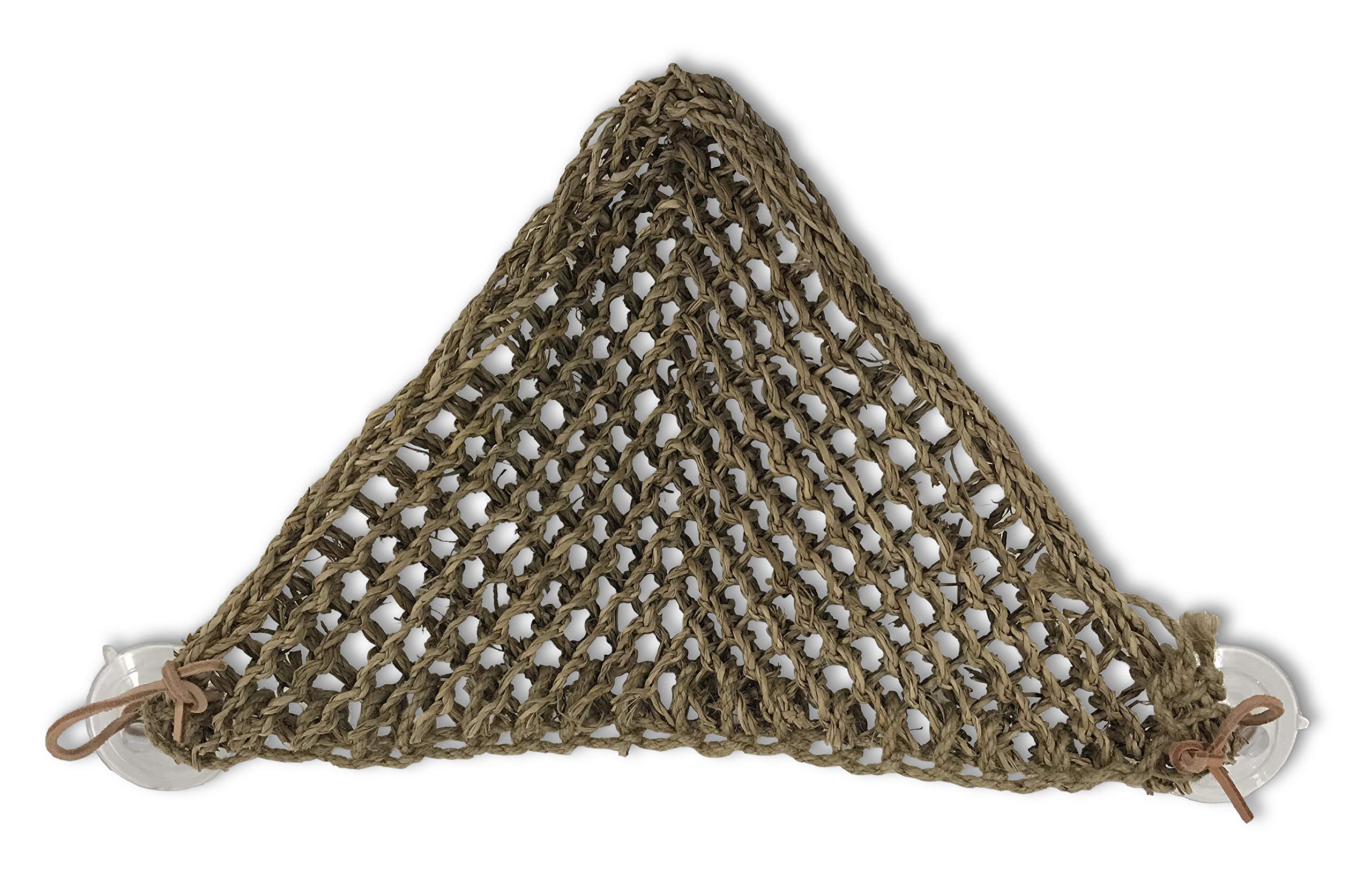 PENN-PLAX Reptology Lizard Lounger Corner Triangle – 100% Natural Seagrass Fiber – Great for Bearded Dragons, Anoles, Geckos, Iguanas, and Other Reptiles – Smal