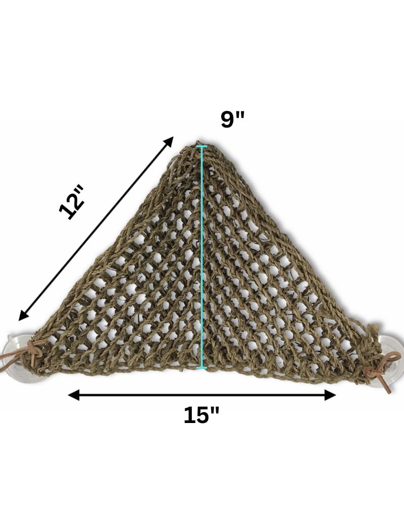 PENN-PLAX Reptology Lizard Lounger Corner Triangle – 100% Natural Seagrass Fiber – Great for Bearded Dragons, Anoles, Geckos, Iguanas, and Other Reptiles – Smal