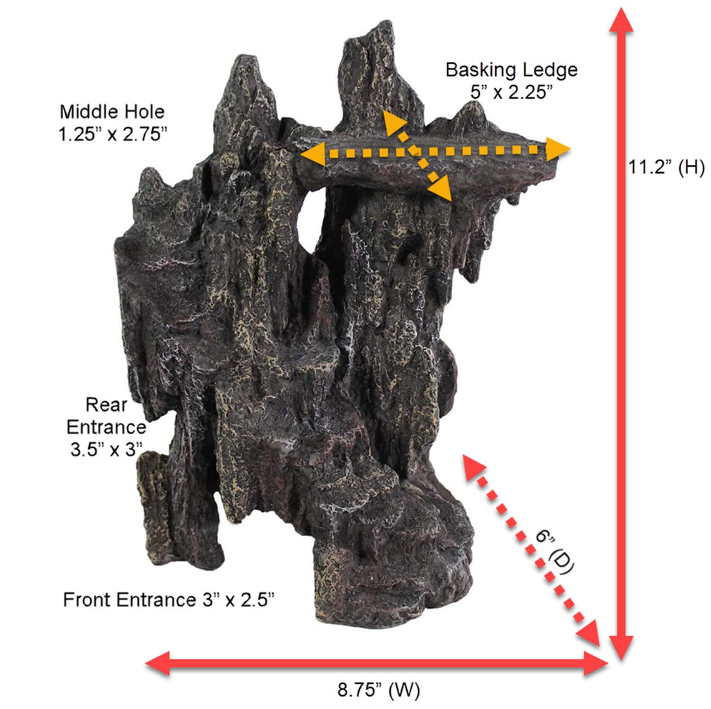 Penn-Plax Reptology Shale Step Ledge Cave Hideout - Aquarium & Terrarium Decoration - for Fish, Reptiles, Amphibians, and Small Animals - Large 2 (REP189)