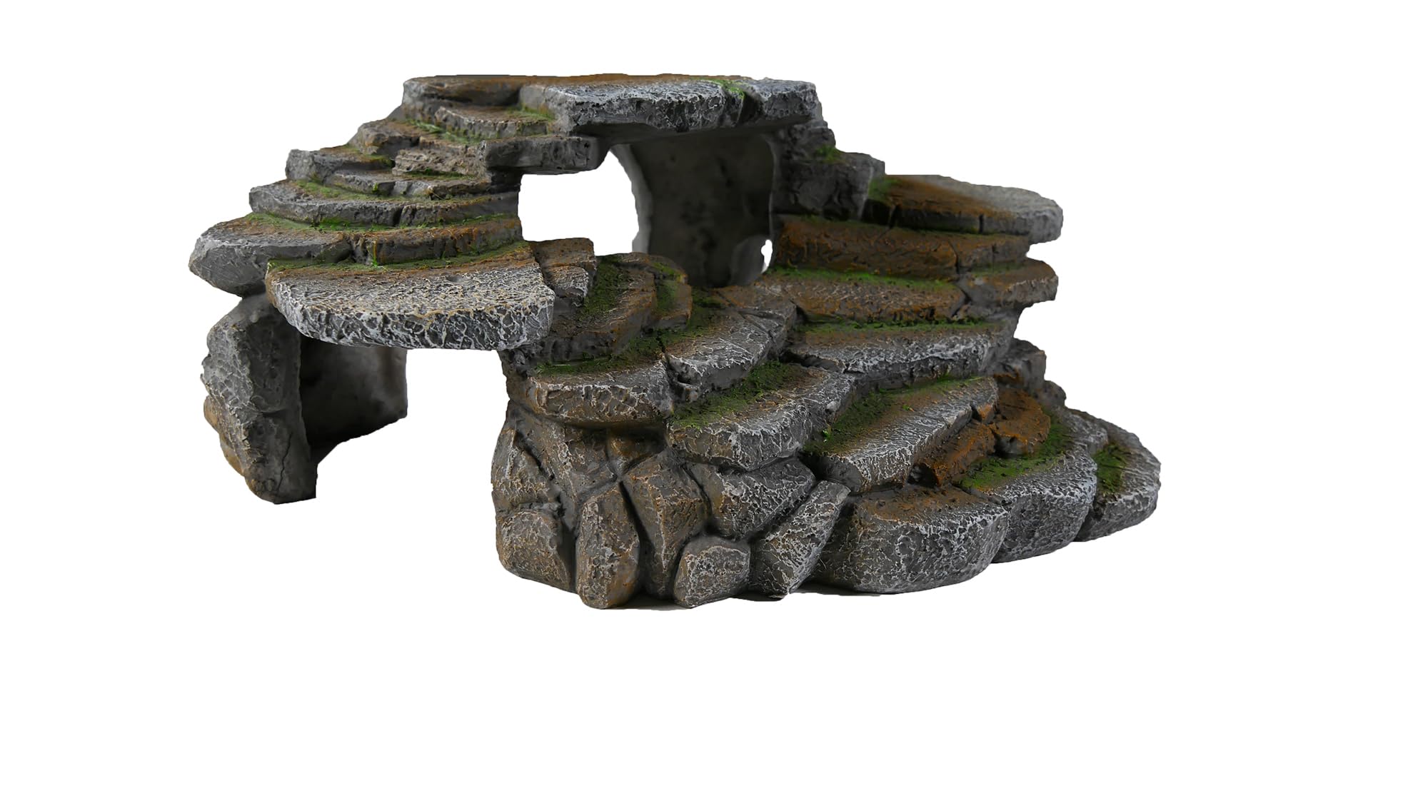 PENN-PLAX (REP183) Reptology Shale Scape Step Ledge & Cave Hideout – Decorative Resin for Aquariums & Terrariums – Great for Reptiles, Amphibians, and Fish – Large