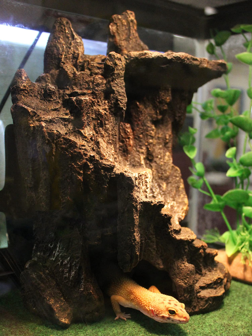 Penn-Plax Reptology Shale Step Ledge Cave Hideout - Aquarium & Terrarium Decoration - for Fish, Reptiles, Amphibians, and Small Animals - Large 2 (REP189)